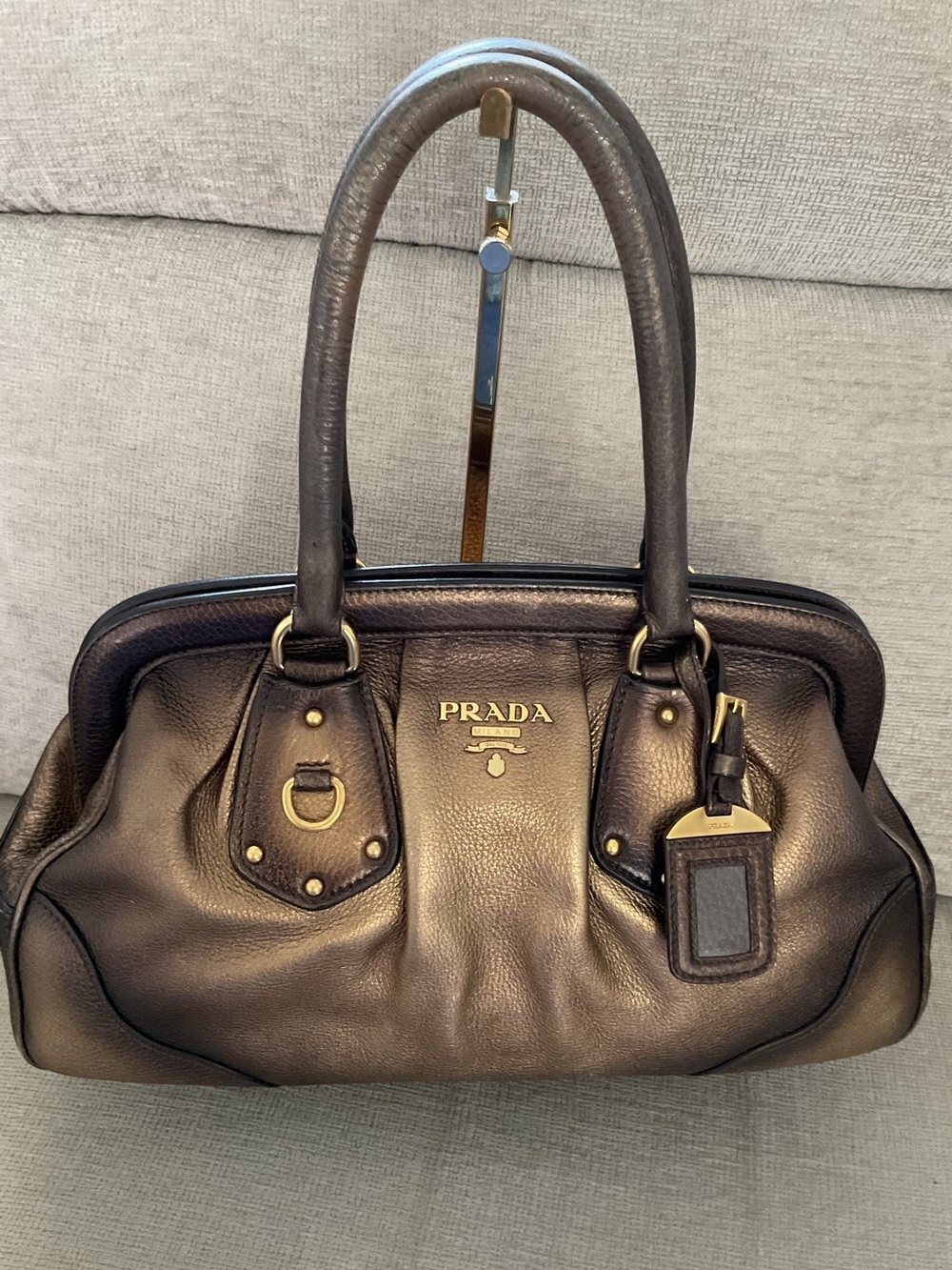 Prada Vitello Daino Bronze Bag